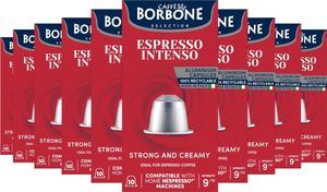 Caffè Borbone Selection Espresso Intenso – 100 Aluminium-Kapseln (10 x 10 Stück) – kompatibel mit Nespresso-Maschinen für den Hausgebrauch Caffè Borbone Selection Espresso Intenso – 100 Aluminium-Kapseln (10 x 10 Stück) – kompatibel mit Nespresso-Maschinen für den Hausgebrauch