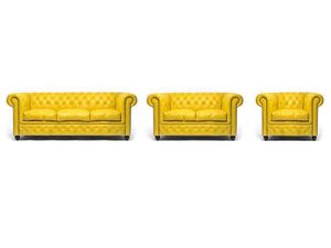 Chesterfield Sofa Original Leder  1 + 2 + 3 Sitzer Gelb |
