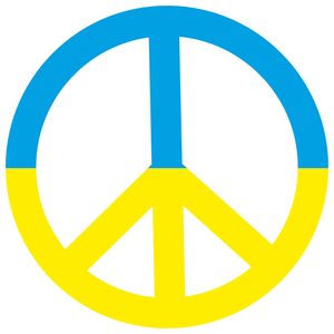 Peace Zeichen Aufkleber I Stop war in Ukraine I Ø 20 cm I Aufkleber für Auto / Roller  / Laptop I UV- und wetterfest I kfz_684