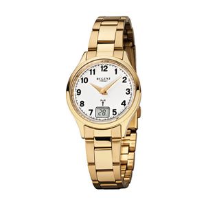 Regent Edelstahl Damen Uhr FR-195 Funkuhr Armband gold D2URFR195