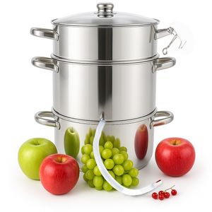 Grafner 8,5 Liter Dampfentsafter aus Edelstahl, Durchmesser Ø26cm, mit Ablasshahn und Glasdeckel, induktionsgeeignet, ideal für Saft und Gelee, Fruchttopf Entsafter Obstpresse Obst Gemüse entsaften Grafner 8,5 Liter Dampfentsafter aus Edelstahl, Durchmesser Ø26cm, mit Ablasshahn und Glasdeckel, induktionsgeeignet, ideal für Saft und Gelee, Fruchttopf Entsafter Obstpresse Obst Gemüse entsaften