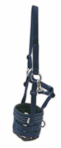 AMKA  Maulkorb  Fressbremse für Pferde mit Gummieinsatz, Kopfstück stufenlos verstellbar, dunkelblau, Größe:C/S
