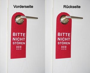 GKA Türhänger aus Filz Türschild Dekoschild Filzschild Filzhänger beidseitig bedruckt mit Bitte nicht stören rot für Hotel Pension Firma Büro privat Praxis Verein