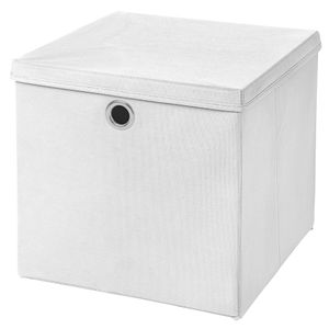 1 Stück Weiß Faltbox 33 x 33 x 33 cm  Aufbewahrungsbox faltbar mit Deckel