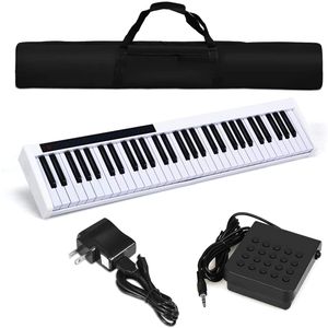 GOPLUS Digital-Piano 61 Keyboard-Tasten, Tragbares Elektronisches Klavier mit Schultergurt, Multifunktion inkl. Bluetooth Tremolo Lautsprecher Tastaturstärke, für Anfänger und Erwachsene