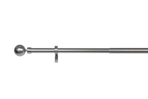 Gardinenstange auf 190-360cm ausziehbar 1-lauf 2-lauf Kugel Farbe: Edelstahl-Optik, Größe: 190-360 cm 1-lauf