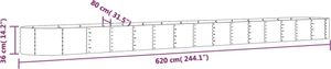 vidaXL Hochbeet Pulverbeschichteter Stahl 620x80x36 cm Grün