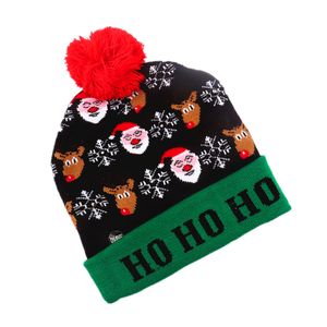 Vánoční klobouk s LED osvětlením Blikající módy Pletené klobouky Dekorace Party Supplies, Otec Vánoc
