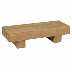 WOHNLING Couchtisch LUCCA Massiv-Holz Akazie 120cm breit Design Wohnzimmer-Tisch dunkel-braun Landhaus-Stil Beistelltisch