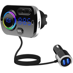 Bluetooth FM Transmitter für Auto USB Radio Adapter KFZ MP3 Freisprecheinrichtung mit QC 3.0 Dual Ladegerät RGB Leuchte Drahtloser Kfz-Empfänger Retoo