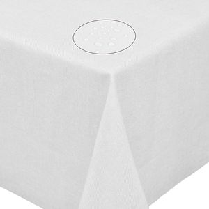 Tischdecke Leinendecke Leinenoptik Wasserabweisend Lotuseffekt Tischtuch Fleckschutz Eckig 160x160 cm Weiss