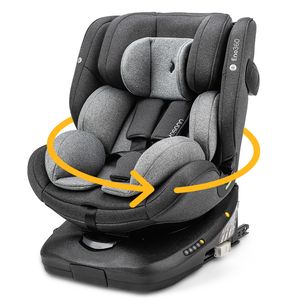 Osann Eno360 i-Size , drehbarer Kindersitz 40-150 cm, Reboarder mit Isofix und Top-Tether – Dark Grey Melange