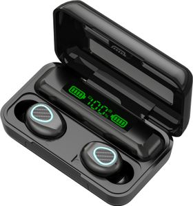 Bezdrátová náhlavní souprava Bluetooth R15, BT5.1 | IPX7 Waterproof | Hi-Fi Sound | CVC Binaural Noise Cancellation | Smart Touch | Low Latency Support, černá