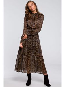 Style Midikleid für Frauen Ganiekane S238 schwarz braun S
