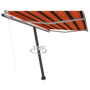 Freistehende HOMMIE Terrasse Standmarkise Automatisch 300x250 cm Orange-Braun Gewicht:49,52 - 300 x 250 cm Leicht6038