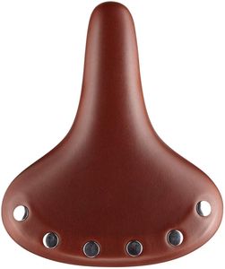 VELO Bicycle Saddle Cruiser w/spring brown leather+rivet