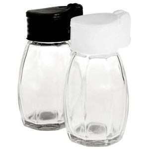 SIDCO Salzstreuer oder Pfefferstreuer mit Klappdeckel Glas 2 Steuer für Salz Pfeffer