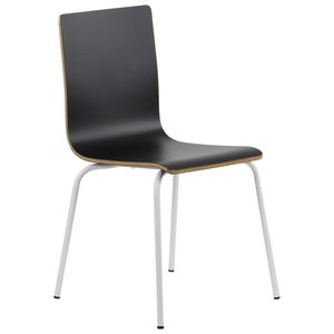 Stacionární konferenční židle WERDI B, opěrák a sedák z laminované překližky, kovový rám s práškovým nástřikem, černá/bílý