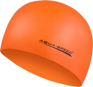 AQUA SPEED Badekappe Badehaube Sporthaube Schwimmhaube MEGA Silikon orange