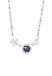 Nenalina Halskette Stern Opal Perle Kristalle 925 Silber Silber