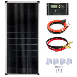 Solar Set 12V 100 Watt Solarpanel 20A Laderegler Montagewinkel Solaranlage PV