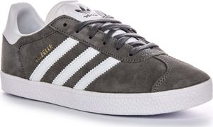 Adidas Gazelle Vintage Power Jugendliche Wildleder Ledersneaker in Grau Weiß – 6.5 UK - 40 EU - 7 US / Grey White