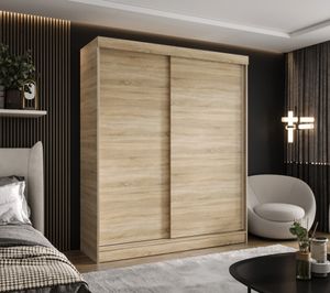 CASPIAN 24 Kleiderschrank Eiche Garderobenschrank mit vier Schubladen Sonoma - 110x205 CM