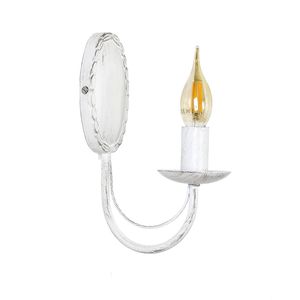 Wandlampe Weiß Metall Landhaus E14 Wandleuchte