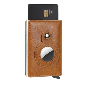 AirTag RFID Geldbörse Portemonnaie Schutz Wallet Geldbeutel mini Geldbörse Braun