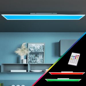 BRILLIANT LED Aufbaupaneel Abie | moderne Deckenleuchte | 120x30 cm | Metall/Kunststoff | Weiß | mit Fernbedienung | CCT | RGB | LED inkl.