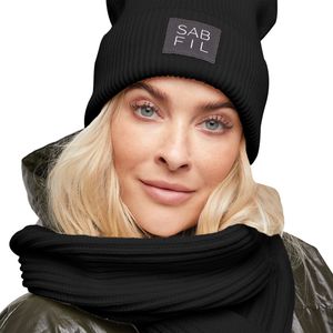 Damen Winterset Wintermütze + Schal Strickmütze Universalgröße Beanie SABFIL