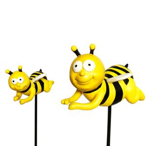 2er Set Gartenstecker süsse Bienen - Beetstecker Biene - Wetterfest