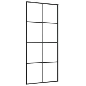 vidaXL Schiebetür Schwarz 90x205 cm ESG-Glas und Aluminium