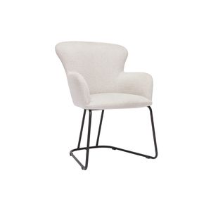 Miliboo - Stuhle im beigen Samtdesign mit schwarzem Metallfuß BRITT