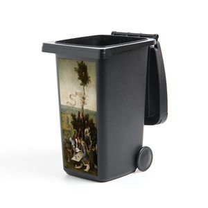 MuchoWow® Nálepka na odpadkový kôš - Loď bláznov - obraz, Hieronymus Bosch - 80x38x0.1cm