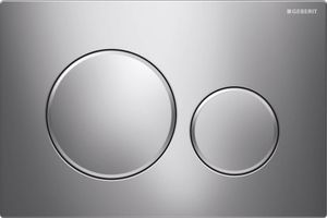 GEBERIT Betätigungsplatte Sigma 20 Platte chrom glänzend / Taster chrom glänzend / Dekorringe matt 115.882.KH.1