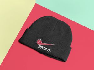 Zimný klobúk Naruto Jutsu To. Nike paródia Anime Geek Beanie vlnená čiapka Merchandis Uni
