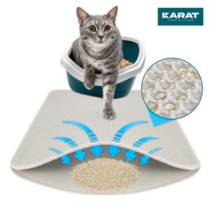 Katzenstreumatte Charly Doppelschichtiges Waben-Design 76 x 61 cm Grau