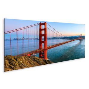 Bild Bilder auf Leinwand Golden Gate Bridge San Francisco Kalifornien Usa Wandbild Poster Leinwandbild QBLE