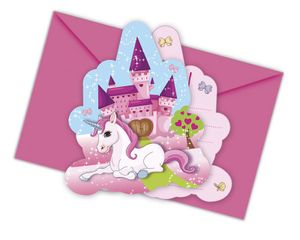Kleines Einhorn Gestanzte Einladungskarten mit Umschlag