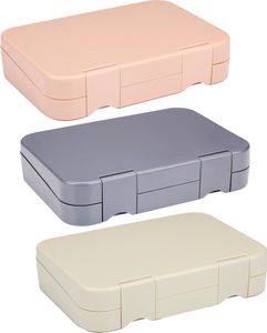 alpina box na obed s priehradkami - 21 x 15 x 4,5 cm - farba prekvapenia: ružová, sivá alebo béžová - možno umývať v umývačke riadu - pre deti/dospelých - vyberateľná priehradka - plast