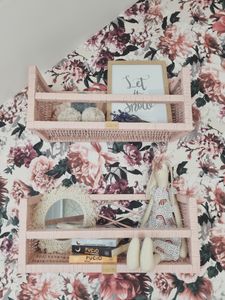 WikliBOX – Wandschrank aus Korbgeflecht, Wandregal in schmutzigem Rosa (1 stk.)