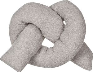 BELIANI Dekokissen Grau Webpelz mit Füllung 172x14 cm Teddy-Optik Bretzelform Knotenkissen Modern Wohnzimmer Schlafzimmer Ausstattung Sofakissen
