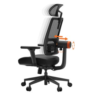 Newtral Ergonomischer Bürostuhl, Hochlehniger Schreibtischstuhl mit einzigartiger adaptiver Lendenwirbelstütze, Verstellbarer Kopfstütze, 96°-126° Neigefunktion, 4D Armlehne Liegestuhl für Büro