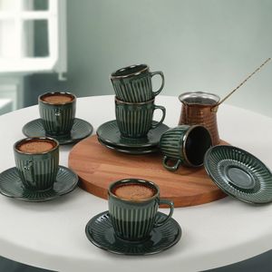 Hermia Concept, Angele- KRM1654, Dunkelgrün, Kaffeetassen, 100% Keramiksteinzeug