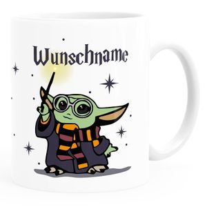 Namenstasse personalisierte Kaffee-Tasse mit Namen Baby-Yoda persönliche Geschenke Weihnachten MoonWorks® Wunschname weiß standard