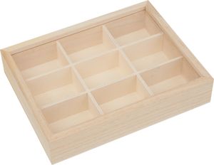 VBS Sortierbox, 9 Fächer, Holz/Kunststoff