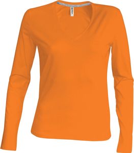 Kariban Ladies long sleeve V-neck T-shirt