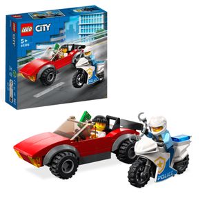 LEGO 60392 City Polizei Verfolgungsjagd mit Polizei-Motorrad Set, Rennauto-Spielzeug mit Polizisten Minifigur für Kinder ab 5 Jahren