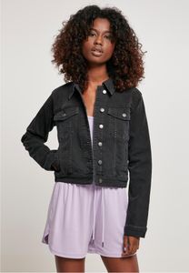 Urban Classics - Damen Organic Jeansjacke BLACK WASHED XS